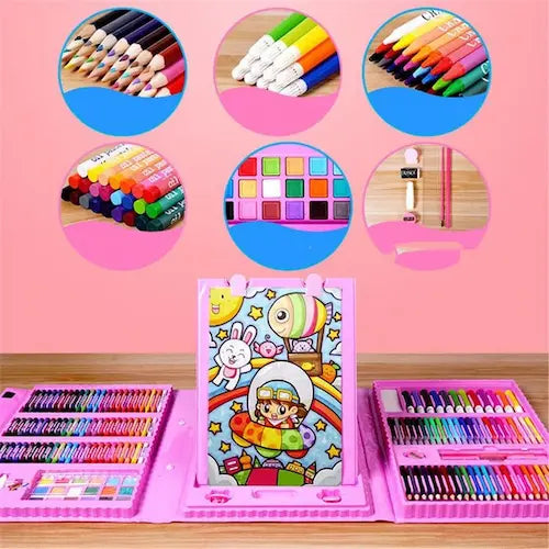 MEGA KIT DE ARTE 208 PIEZAS PARA NIÑOS