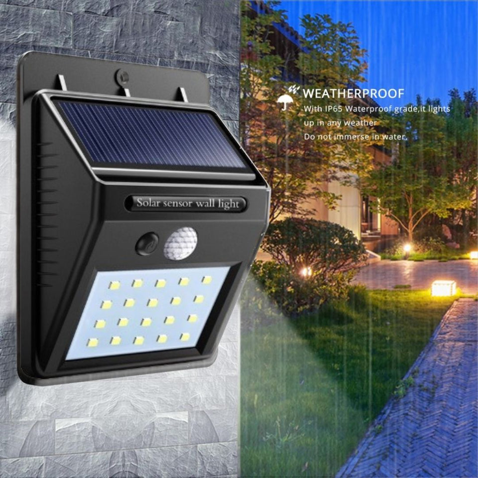 Lampara Sensor de Movimiento con Panel Solar  y Luz Led Recargable