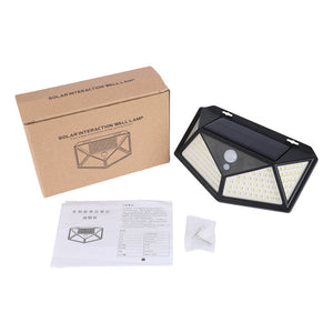 Lampara solar 100 Luces led para exteriores con sensor de movimiento