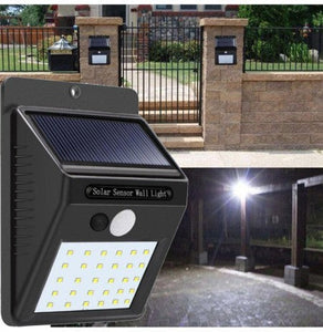 Lampara Sensor de Movimiento con Panel Solar  y Luz Led Recargable