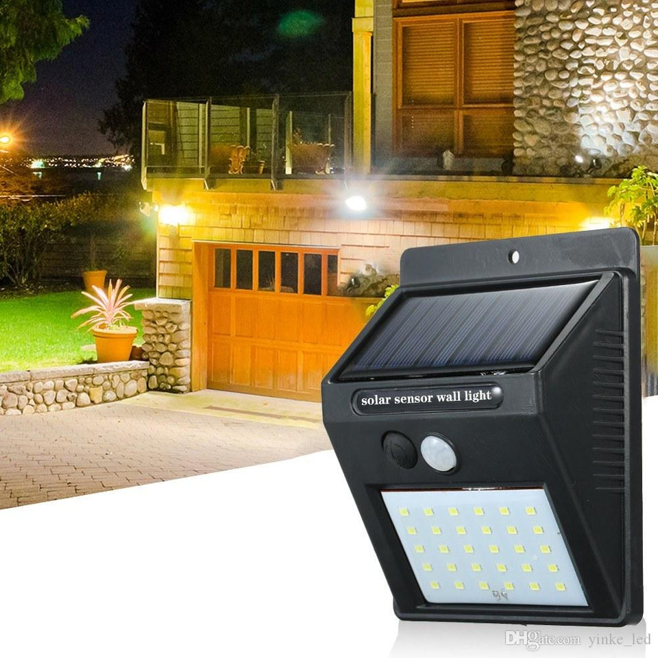 Lampara Sensor de Movimiento con Panel Solar  y Luz Led Recargable